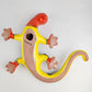 Red & Yellow Talavera Wall Gecko – Mexican Folk Art Lizard