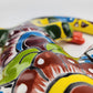 Red & Yellow Talavera Wall Gecko – Mexican Folk Art Lizard
