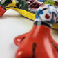 Red & Yellow Talavera Wall Gecko – Mexican Folk Art Lizard