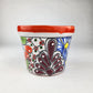 Small Talavera Flower Pot – Orange Rim, Handcrafted in Mexico
