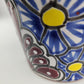 Small Talavera Flower Pot – Orange Rim, Handcrafted in Mexico