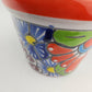 Small Talavera Flower Pot – Orange Rim, Handcrafted in Mexico