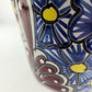 Hand-Painted Small Talavera Planter – Bright Orange Rim & Floral Art