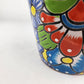 Hand-Painted Small Talavera Planter – Bright Orange Rim & Floral Art