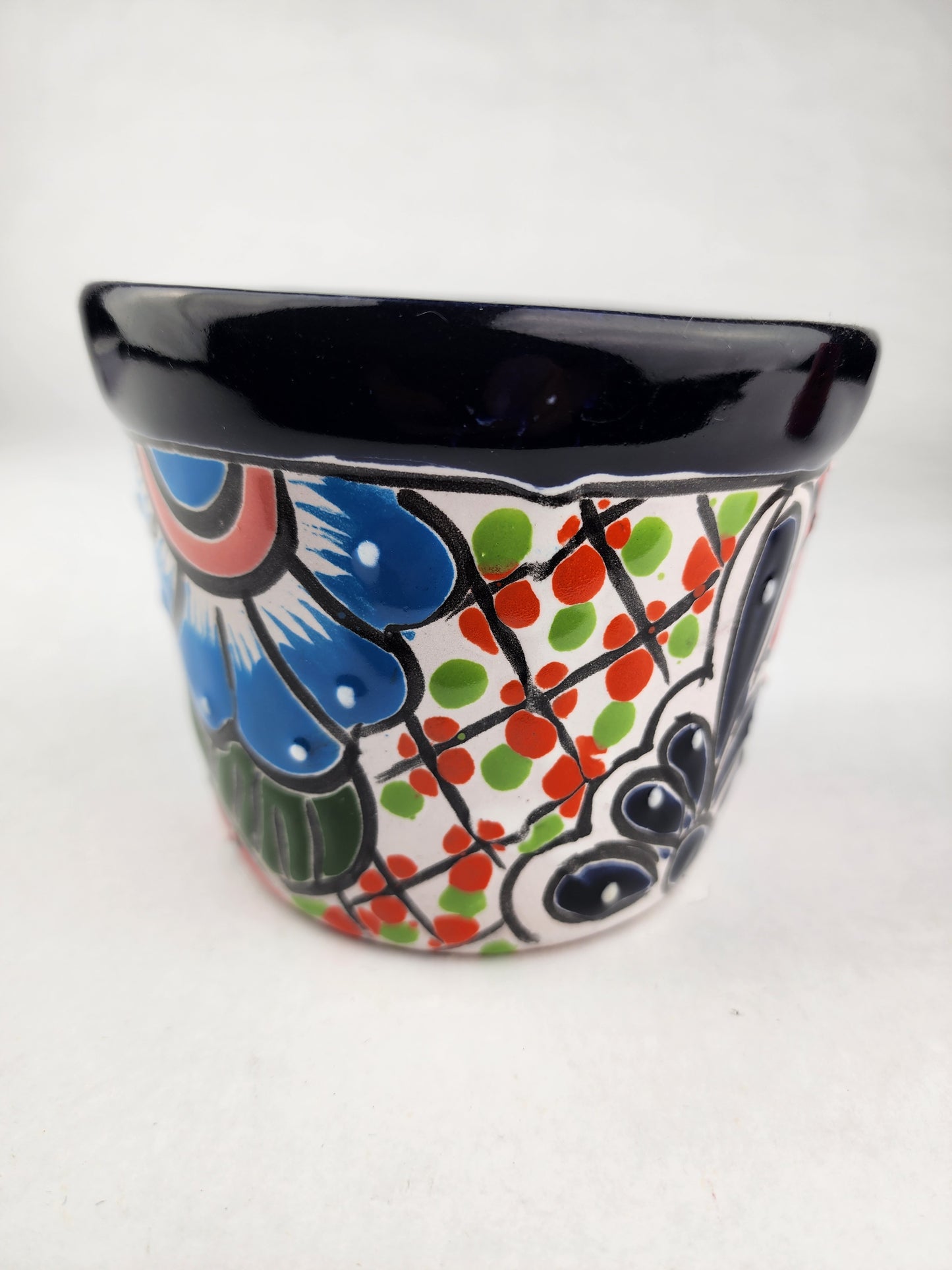 Boho Ceramic Planter – Colorful Mexican Talavera Pot