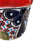 Small Talavera Ceramic Planter – Red Rim with Colorful Hand-Painted Pattern