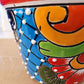 Small Hand-Painted Talavera Pot – Red Rim Colorful Ceramic Planter