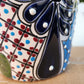 Small Hand-Painted Talavera Pot – Red Rim Colorful Ceramic Planter