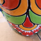 Small Hand-Painted Talavera Pot – Red Rim Colorful Ceramic Planter