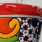 Red-Rim Talavera Planter – Colorful Hand-Painted Ceramic Pot