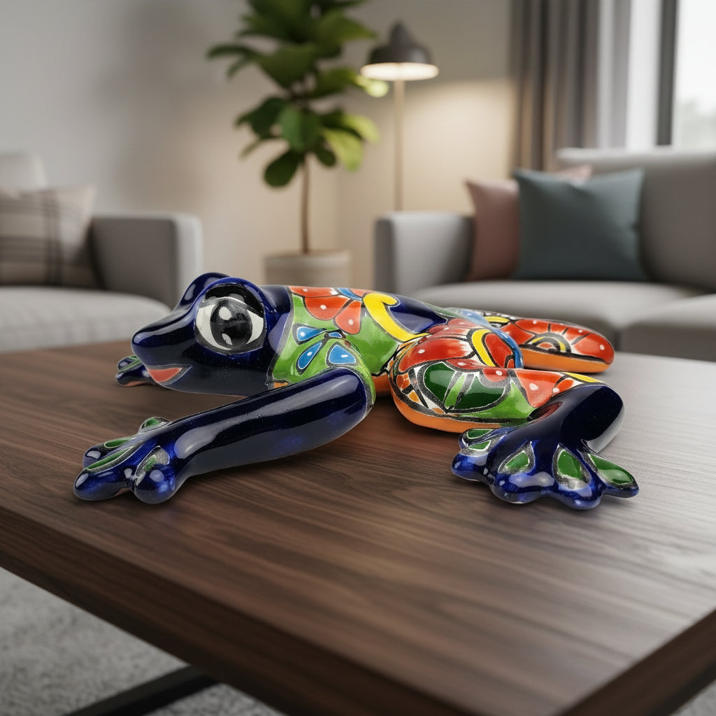 Colorful ceramic frog