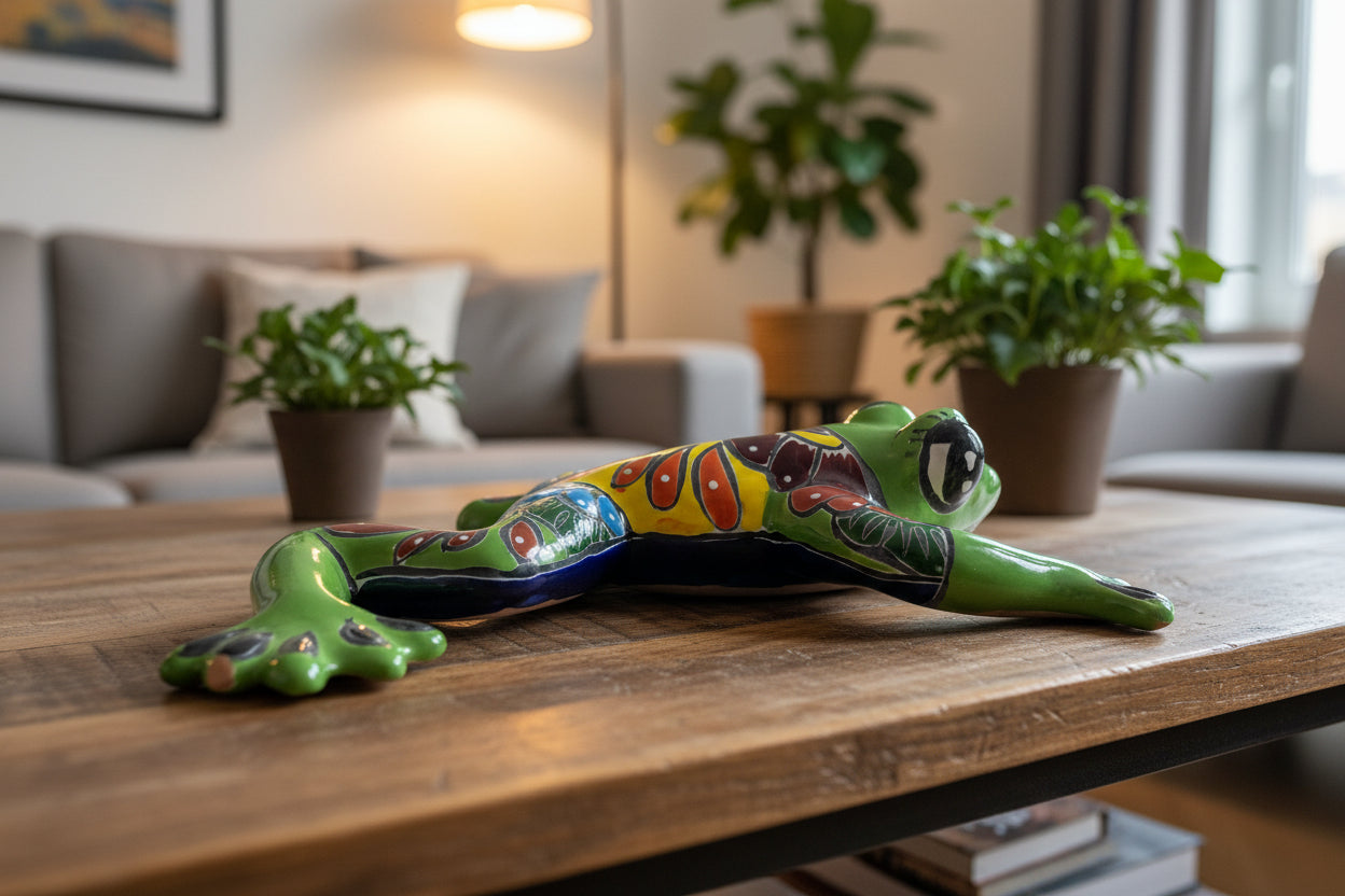 Colorful ceramic frog