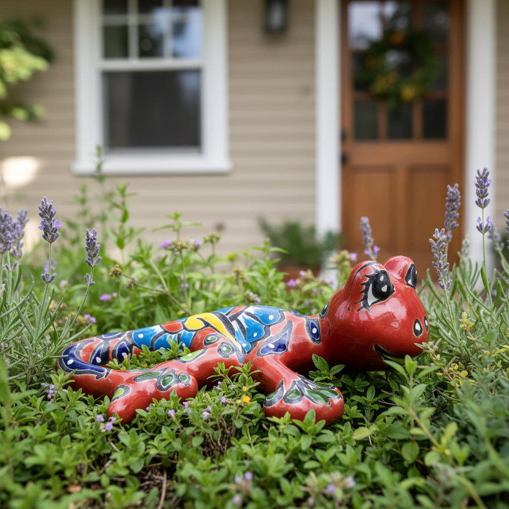 Colorful ceramic salamander