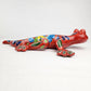 Vibrant Red Talavera Salamander – Mexican Garden Decor
