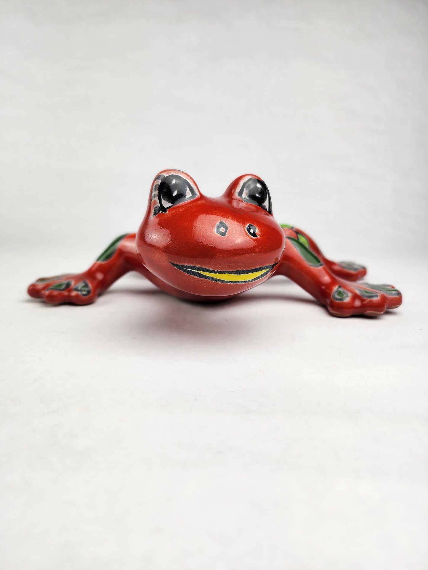 Vibrant Red Talavera Salamander – Mexican Garden Decor