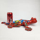 Vibrant Red Talavera Salamander – Mexican Garden Decor