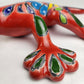Vibrant Red Talavera Salamander – Mexican Garden Decor