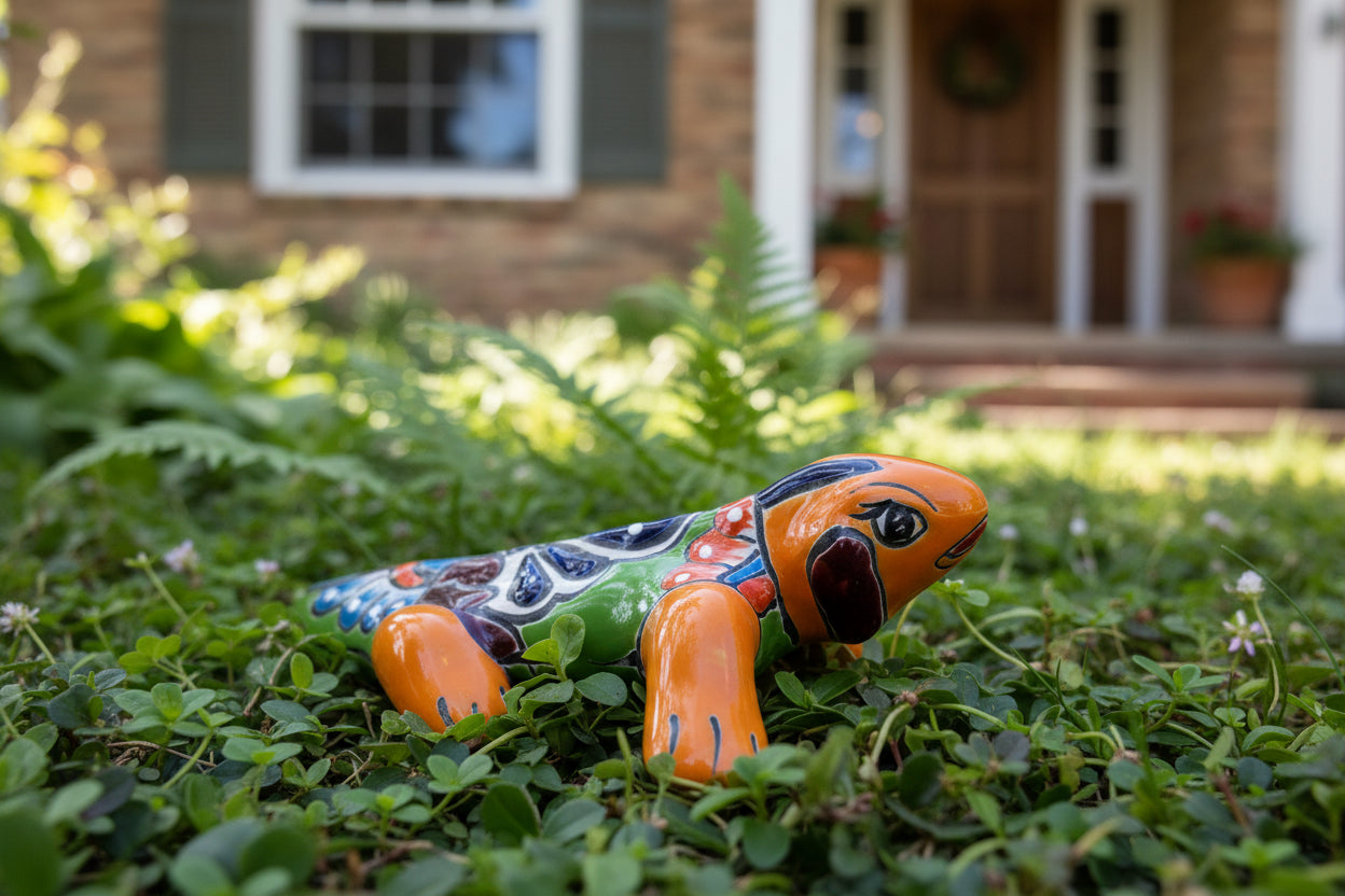 Decorative ceramic iguana