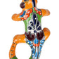 Colorful ceramic lizard on a white background