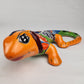 Orange Talavera Iguana – Hand-Painted Garden Wall Art