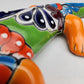 Orange Talavera Iguana – Hand-Painted Garden Wall Art