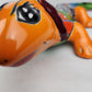 Orange Talavera Iguana – Hand-Painted Garden Wall Art