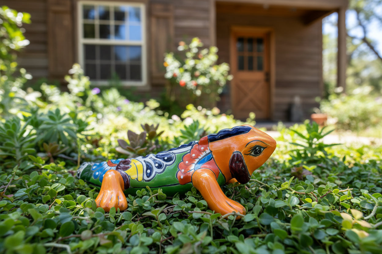 Colorful orange iguana