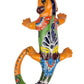 Colorful ceramic lizard on a white background