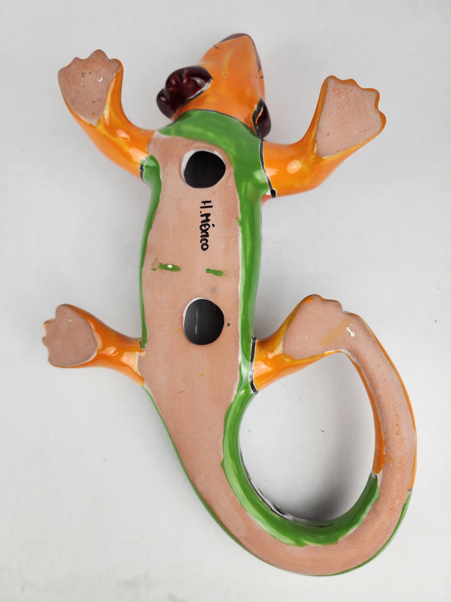 Handcrafted Orange Talavera Iguana – Mexican Ceramic Gift