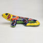 Yellow Talavera-Style Iguana – Handcrafted Mexican Folk Art Figurine