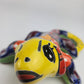 Yellow Talavera-Style Iguana – Handcrafted Mexican Folk Art Figurine
