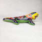 Yellow Talavera-Style Iguana – Hand-Painted Mexican Folk Art Décor