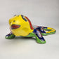 Yellow Talavera-Style Iguana – Hand-Painted Mexican Folk Art Décor