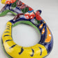 Yellow Talavera-Style Iguana – Hand-Painted Mexican Folk Art Décor