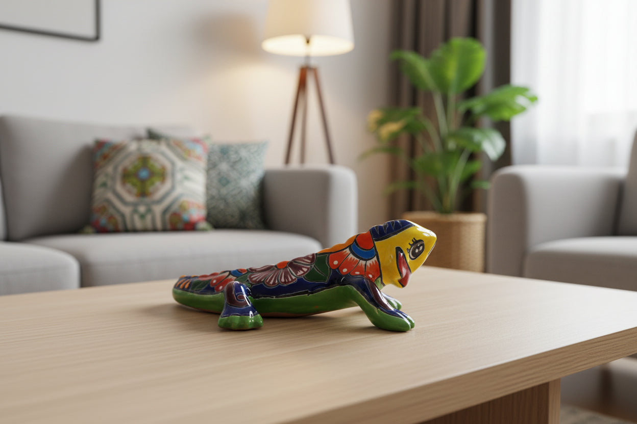 Colorful ceramic talavera style igauna