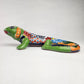 Green Talavera-Style Iguana – Handcrafted Mexican Folk Art Figurine
