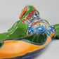 Green Talavera-Style Iguana – Handcrafted Mexican Folk Art Figurine