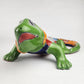 Green Talavera-Style Iguana – Hand-Painted Mexican Folk Art Décor