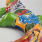 Green Talavera-Style Iguana – Hand-Painted Mexican Folk Art Décor