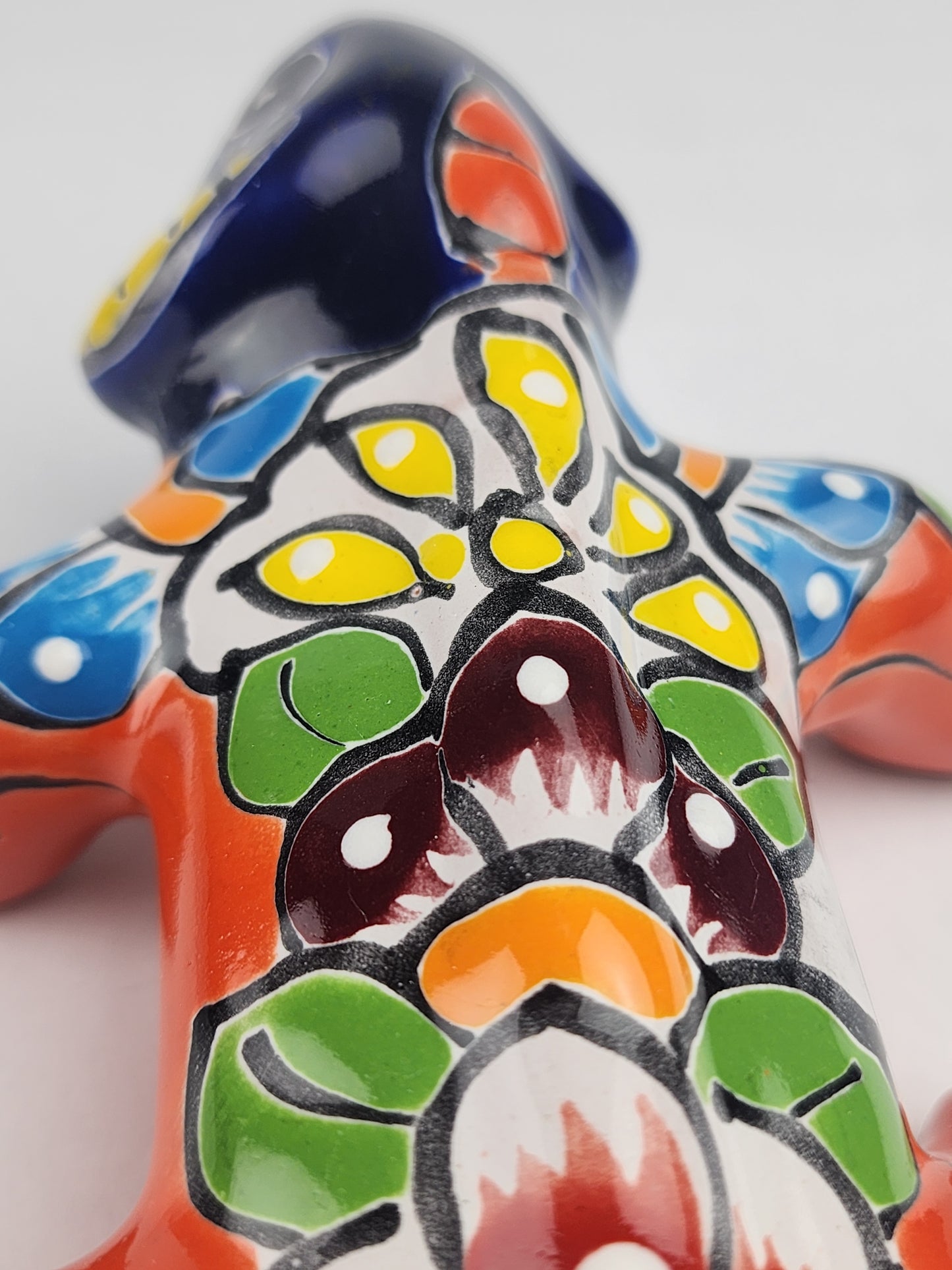 Orange Talavera Iguana – Handcrafted Mexican Wall Decor