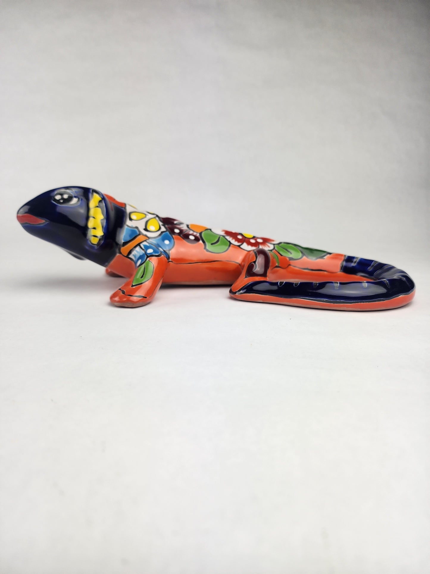Handcrafted Orange Talavera Iguana – Mexican Folk Art Gift