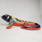 Orange Talavera Iguana – Mexican Hand-Painted Garden Accent