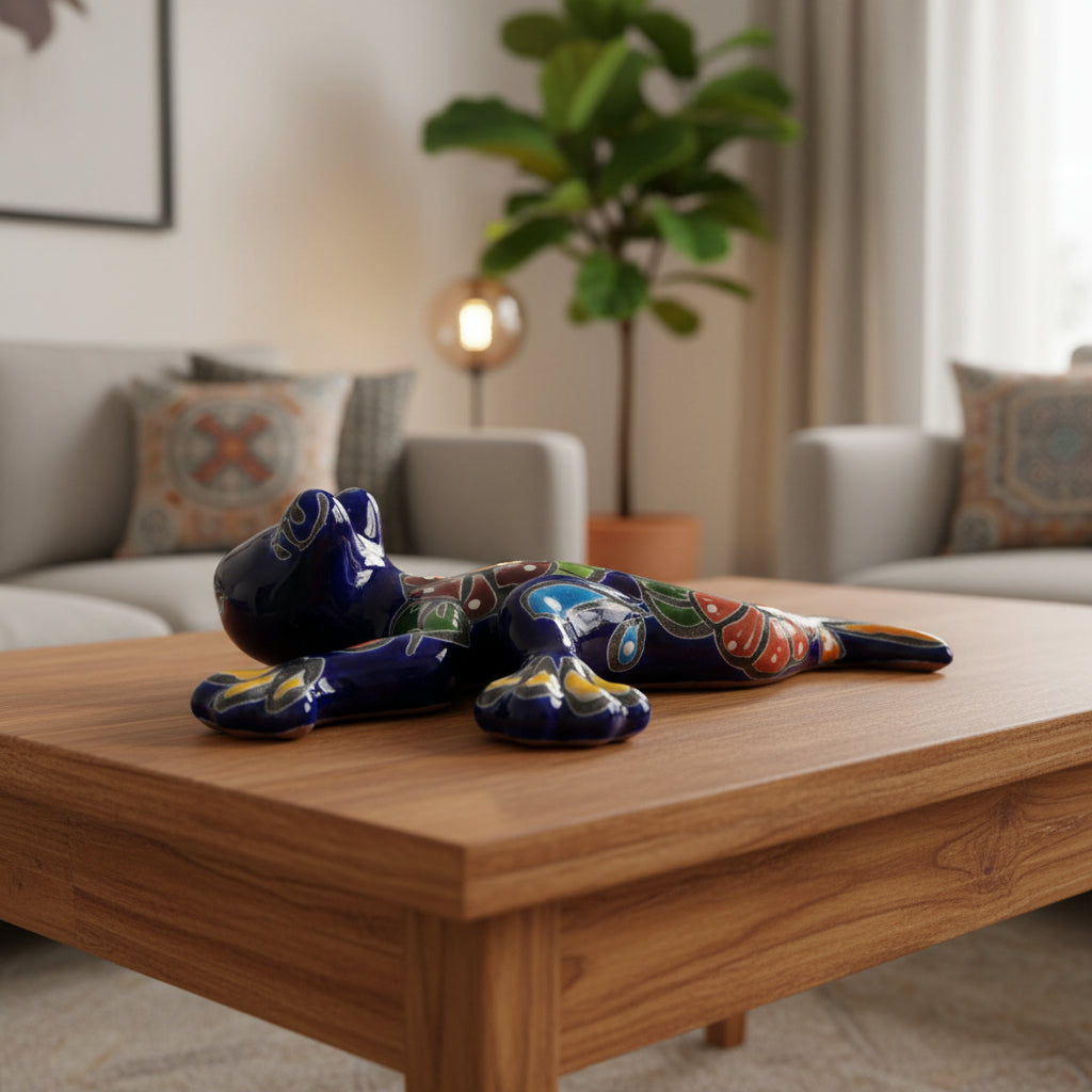 Decorative salamander with colorful patterns 