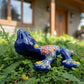 Decorative ceramic salamander with colorful patterns 