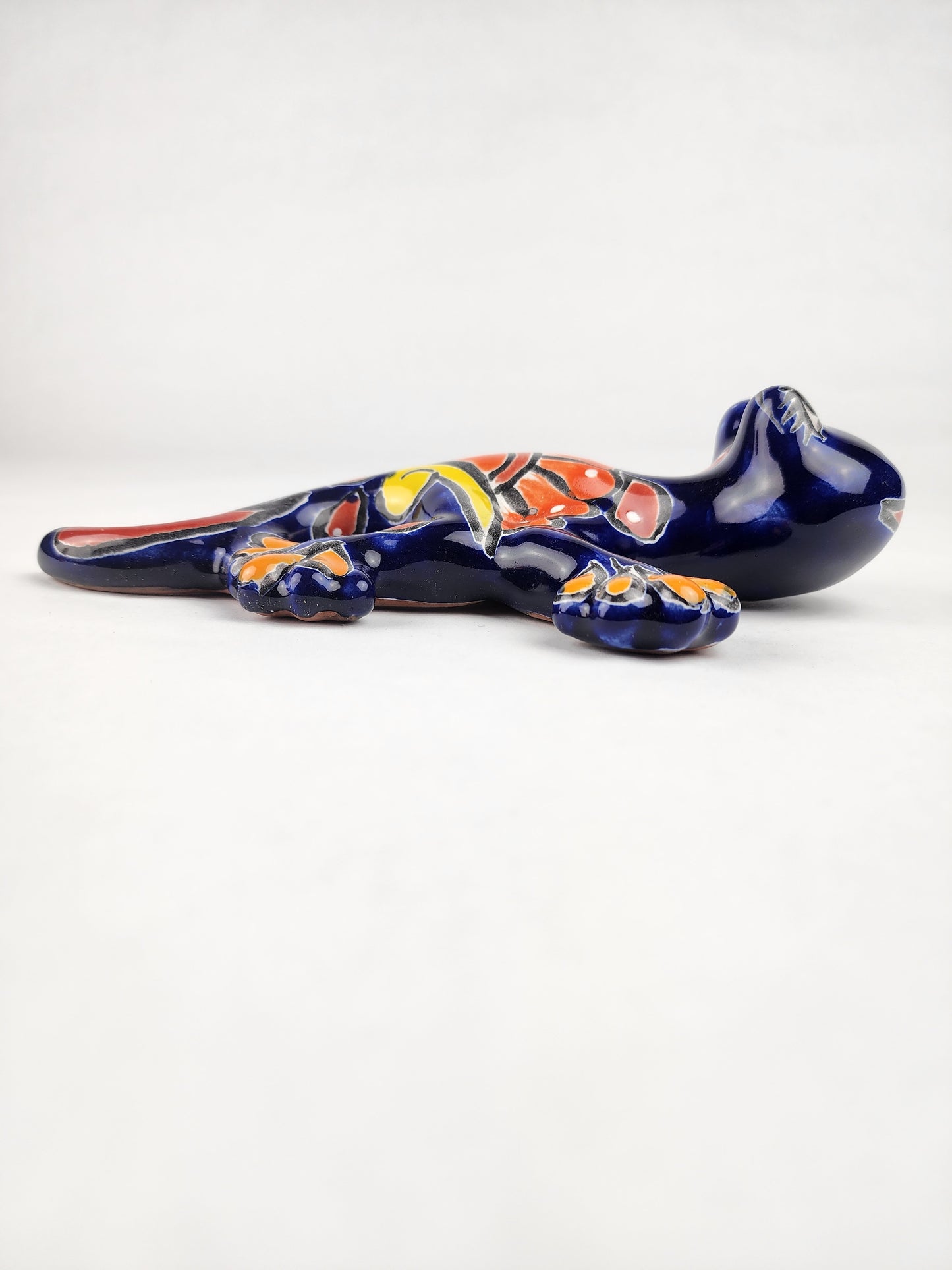 Blue Talavera Salamander – Handcrafted Mexican Folk Art
