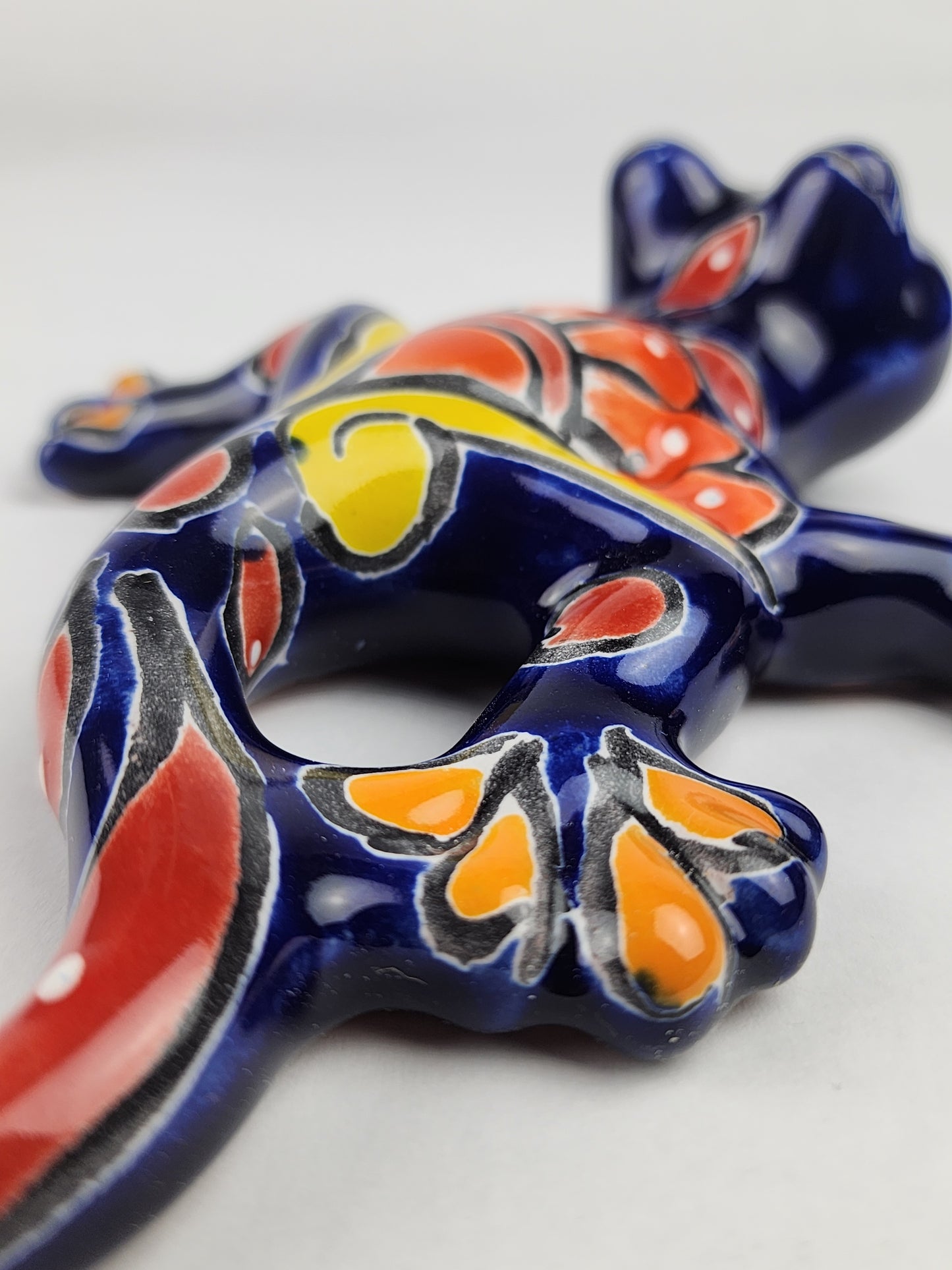 Blue Talavera Salamander – Handcrafted Mexican Folk Art