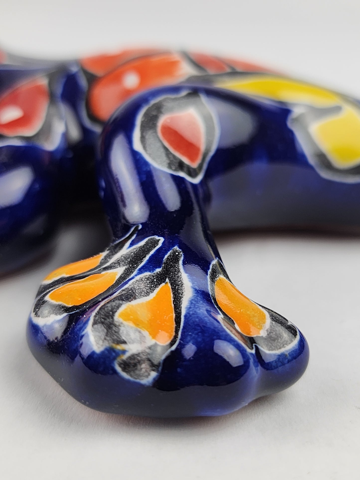 Blue Talavera Salamander – Handcrafted Mexican Folk Art