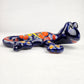Blue Talavera Salamander – Hand-Painted Garden Wall Decor