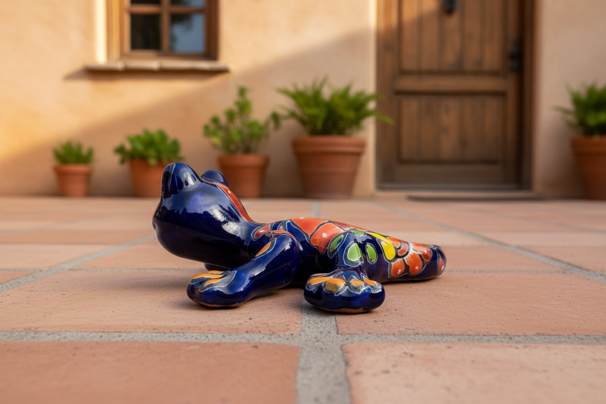 Colorful ceramic salamander