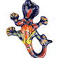 Colorful ceramic lizard on a white background